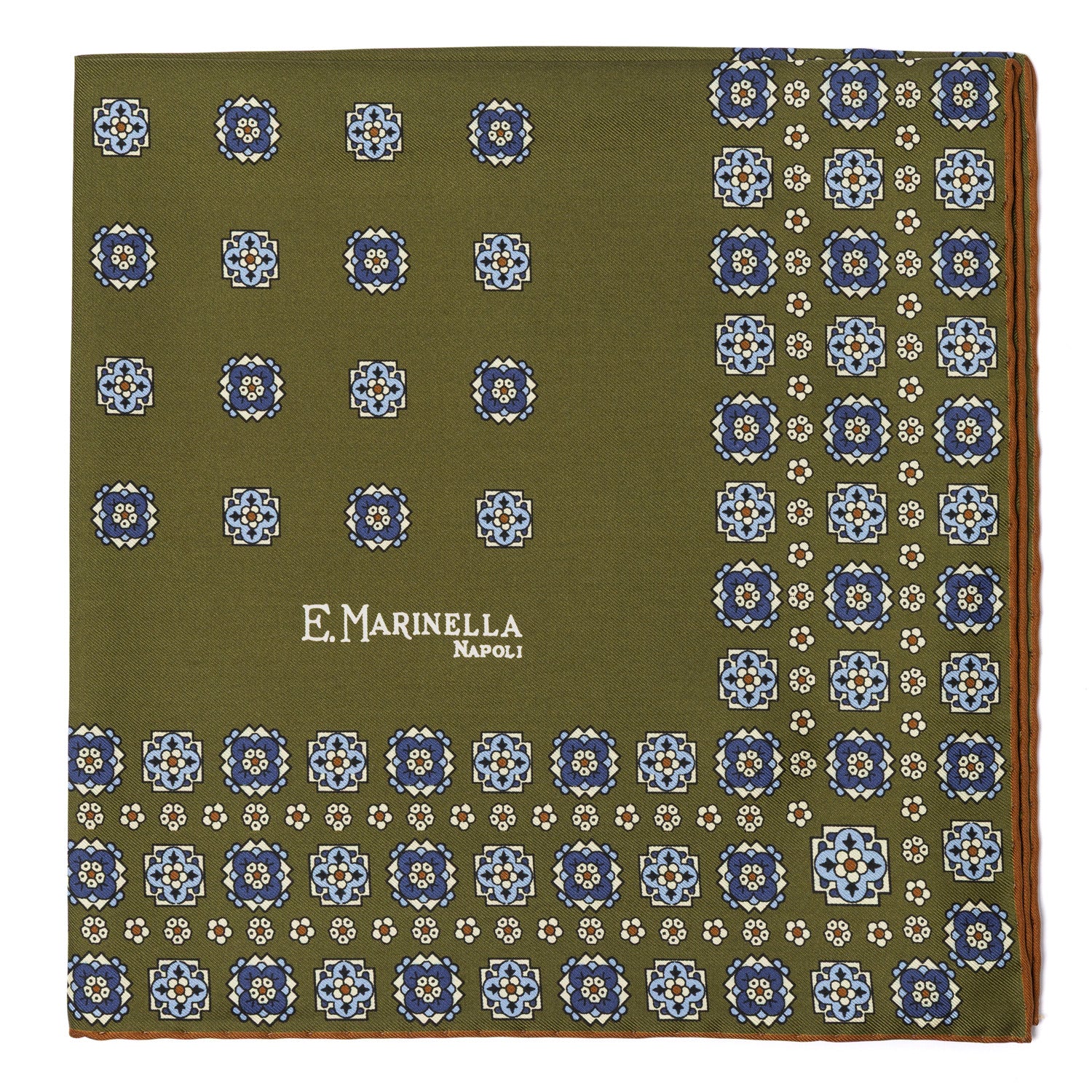 Patterned Pochette made from pure English Silk - hand-rolled